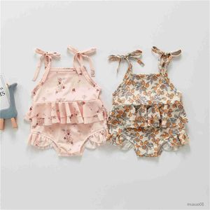 Zweiteiliges Neugeborenes Baby Mädchen Bademode Bikini Set Blumen/Zitronendruck Badeanzug Badeanzug für Kleinkinder Kleinkinder 3-24 Monate