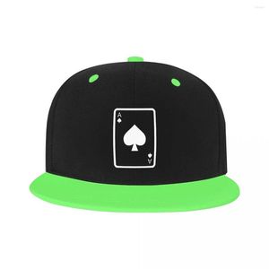 Boll Caps Classic Unisex Poker Ace of Spades Baseball Cap Vuxen Justerbar Hip Hop Hat Män kvinnor Solskydd