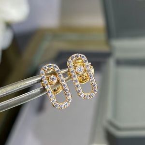 Brincos de designer brinco de volta para mulher Mobile diamante reproduções oficiais banhado a ouro 18K moda cristal estilo clássico presente de aniversário 019