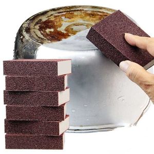 Esponjas vasculas almofadas de esponja Magic Eraser Descaling Emery Cleaning Brush Silicon Carbove fogão Top Pot Kitchen Tools Y23