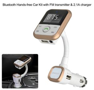 Bluetooth FM Sändare Hands Telefon Calling Car Kit Music Player USB SD Auxin 21A Charger iOS Mobile GPS NAVIG7391511
