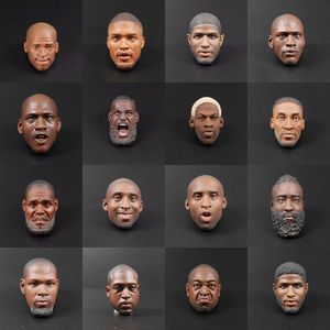 Action Toy Figures 33 Styles 1 6 Scale Basketball Star Sportsman Head Sculpt Male Solider Carved Model för 12 tum Figur Body 230508