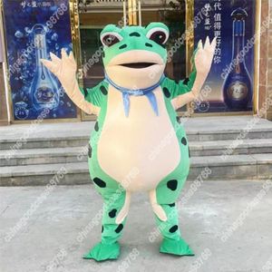 Costume da mascotte di performance Frog Costume da cartone animato Fursuit Outfit Party Dress Up Activity Walking Animal Clothing Halloween