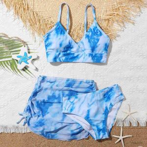 Two-Pieces Summer Kids Girls' Swimwear Swimsuit Tie-dye Print Baby Toddler Girls Swimsuit Three Piece Swimsuit For Girl Children Beachewear