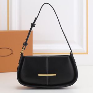 Half Moon Hobo Bag Fashion Women Shoulder Bags Metal Hardware Letter Flap Magnetic Buckle Handbags Cowhide Zipper Closure Cell Phone Pocket Adjustable Strap Purse