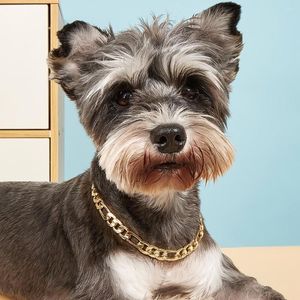 Dog Collars Pet Chain Cuban Collar Walking Metal Necklace Secure Buckle Cat Jewelry Accessories