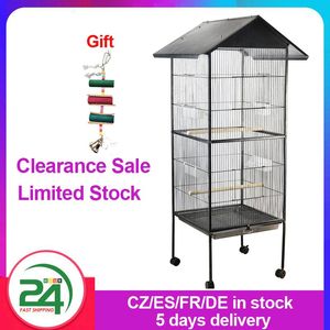 Гнезда Ikayaa Pet Bird Cage Cage широко высокий высокий многофункциональный кормл