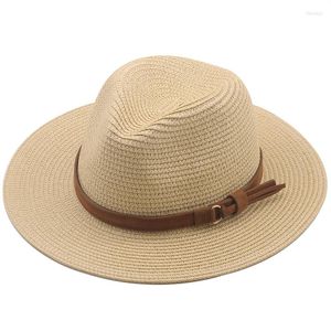 Breda brimhattar Enkel Panama Hat Summer Sun For Women Men Beach Straw Fashion UV Protection Travel Cap Chapeu Feminino 2023