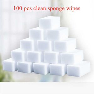 Sponges Scouring Pads 100 Pcs/lot Magic Multi-functional Cleaning Eraser Melamine For Kitchen Bathroom Accessories 100*60*20mm Y23