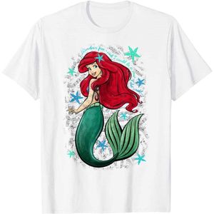 2023 Ny vår- och sommar vuxen t-shirt The Little Mermaid Ariel's Song Music Notes T-shirts-Men's T-shirts