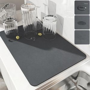 Bordmattor Köksavlopp Mattor Disk Torkning Superabsorberande dyna för bordsartiklar Icke-halk Placemat Sink Faucet Anti Splash Protector