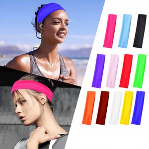 Sweatband 22 Color Fashion Sports Headband Wide Elastic Yoga Hair Bands Running Fitness Headwear Women Turban Head Warp Hairband 230509