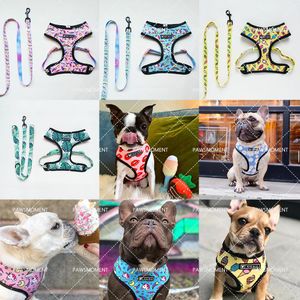 Sets Luxury Fashion Pet Dog Harness for Small Medium Dogs Leash French Bulldog Collar Chihuahua Dog Accessories for Yorkies LC0204