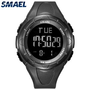 Armbanduhren Digitaluhr Herren SMAEL 50M Wasserdichte Uhren Led Uhr Alarm Schwarz Armband Stoppuhr 1016 Sport Für HerrenArmbanduhren