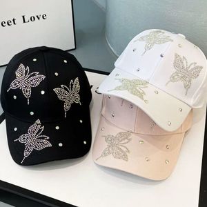 New spring and summer hats Women's rhinestones casual versatile small fresh cap Sunscreen sun hat Letter baseball cap