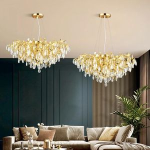 Kronleuchter Nordic Large Luxury Crystal Kronleuchter für Wohnzimmer LED Goldglanz Schlafzimmer El Hall Moderne Hängelampe Leuchten