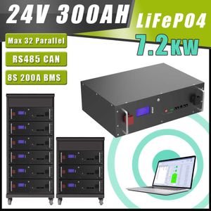 24V 300Ah LiFePO4 Battery Pack 24V 7.2Kw 32 Protocollo di comunicazione parallela CAN RS485 Batteria Solar Storag Off/On Grid Inverter