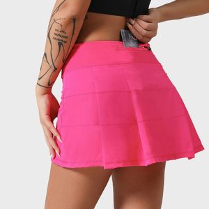 2023 New Pleated Tennis Skirt Sports Short Skirt Female Anti-walking Dance Yoga Culottes Fitness Skirt