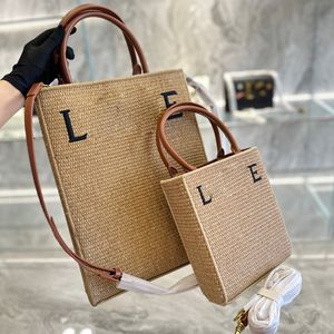 Totes Mini Tote Bag Straw Organ Luxo Summer Vacation Beach Designer Bags Women Shoulder Shop Handbags Crochet Tricot Purse Alça Ajustável