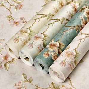 Wallpapers 3d Self Adhesive Wallpaper Green Pink Beige Floral Peel And Stick Stickers Mural Flower Wall Paper Decoration P029