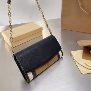 Luxury Classic Chain Bag Ladies Striped Flip Messenger Designers Väskor myntkortdesignplånbok praktisk och hållbar ljusväska