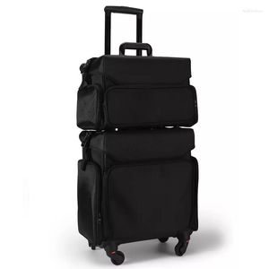 Suitcases Large Capacity Trolley Cosmetic Case Nails Makeup Toolbox Suitcase Women Beauty Tattoo Box Rolling Luggage On Wheels