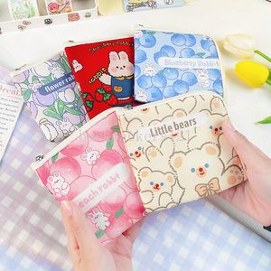 Cartoon Cute Rabbit/bear Sanitary Napkin Cosmetics Travel Storage Bag Coin Money Card Lipstick Make Up Storage Pouch Purse Bags