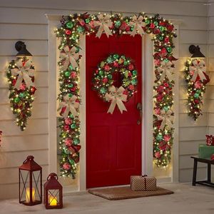 Decorative Flowers Metal Wreath Frame Christmas Decorations Dead Branches Vine Ring Pendant Cane Garland Door Small Sunflower