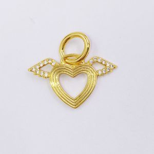 Pandora 14K Gold Heart Angel Wings Charm 925 Sterling Silver Pandora Chains Moments Stread for Fit Charms Beads Jewelry 752362C01 Andy Jewel