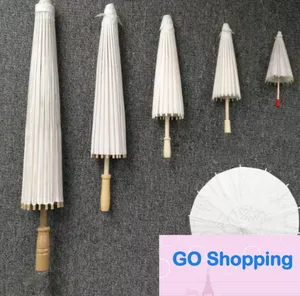 Armazenamento de papel branco clássico guarda -chuva chinesa parasol guarda -chuva oriental para casamento para artesanato fotos acessórios de casamento decorações de noivas fotográficas por atacado