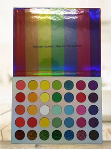 Langanhaltende Mattschimmer-Lidschatten-Palette Regenbogenfarben Hochpigmentierte bunte Lidschatten-Palette Glitter Pressed Powder Palette Makeup