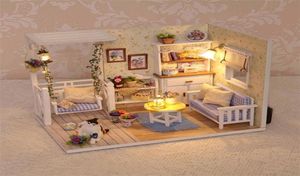 Cutebee DIY Dollhouse Kit With Furniture LED Lights Diy Miniature Building Little House Wooden Toys for Children Adult 2207209715303