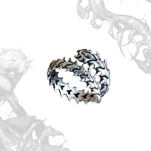 Band Ringe Anime Punk Centipede Ring für Teenager Metall Gothic Vintage Wicklung Paar Öffnungsring für Frau Party Geschenk Tokyo Ghoul 2023 New Z0509