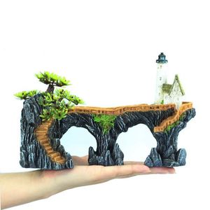 Decorations Fish Tank Aquarium Accessories Jewelry Resin Rockery Ornament House Aquarium Landscaping Fish Tank Decoration Craft Pet Supplies