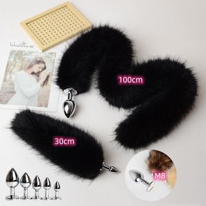 Anal Toys Erotic Cosplay Accessoarer of Explacoable Metal Butt Plug Tail Anal Sex Toys For Flirting Games Faux Fur Adult Supplies 230508