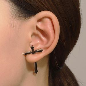 Studörhängen jwer 1pc vintage gotisk punk svart kors rock mörk hip hop piercing örhänge män kvinnor kpop coola smycken gåvor