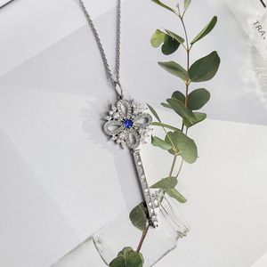 Rose Sliver nyckel Dainty Inledande halsband för kvinnor tonåring flickor mamma dotter älskare guld pläterade designer smycken diamant party jul bröllop gåvor födelsedag cool