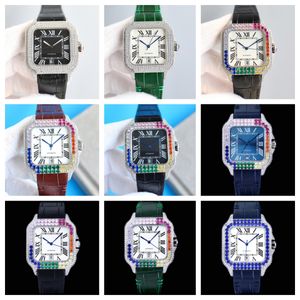 Montre de luxe mens Watches 40mm 8215 Automatic Mechanical movement colorful babysbreath diamond watch Relojes Wristwatches