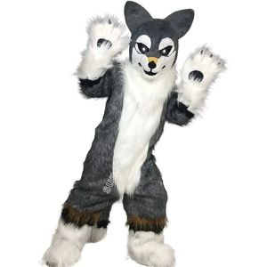 Husky Fox Dog Wolf Fur Mascot Costume Top Cartoon Anime Teme Postacie Carnival unisex dla dorosłych rozmiar świątecznych przyjęcia urodzinowe strój na zewnątrz garnitur