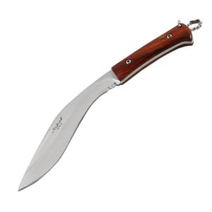 1Pcs Small Machete Knife 440C Satin Blade Full Tang Wood Handle Fixed Blades Knives Outdoor Camping hiking Fishing Survival Knife With Nylon Sheath