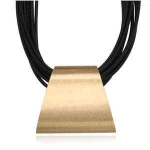 Choker Hongye Jewelry Big Bib Multilayer Black Pu Leather Necklace Women Man Punk Chokers