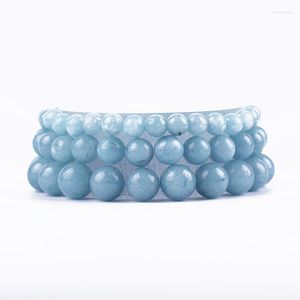 Bracelets de link Bracelete natural de aquamarinas à mão para mulheres quartzo de cristal reiki Energy Men charme yoga jóias presente