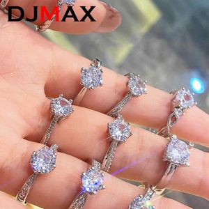 Pierścienie zespołu DJMAX 053CT D Kolor MOISSANITE WESD WESPIN FOR WOMEN TOPLATNY 18K BIAŁY ZŁOTA 925 Srebrny Pierścień Diamond Lady 2023 Z0509