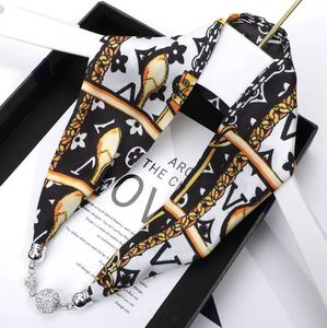 Fashion Magnetic Buckle Silk Colorful Necklace Net Red Hair Collar Wrist Strap Multifunctional Lazy Scarf Woman Jewelry