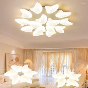 Chandeliers Dimming Bright Creative White Modern LED Chandelier Lights Living Dining Room Bedroom Pendant Hall Bar Lamps Indoor Lighting