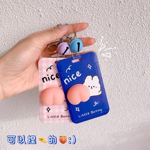 Card Holders Art Blue Creative BuSticker Set Personality Decompression Bus Protection Student Meal ID Pendant