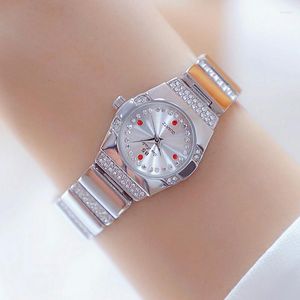 Avanadores de pulso BS Full Diamond Weln's Watch Crystal Ladies Bracelet Wrist Watches Rellojes Quartz For Women 164735