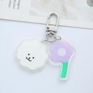 Portachiavi Fresco Fiore Viola Nuvola Ciondolo Portachiavi Auto Ragazza Carina Cuore Coppia Personalità Borsa Accessori Portachiavi Charms Portachiavi