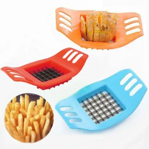 Affettatrice per patate in acciaio inossidabile Tagliapasta per patate fritte Affettatrice per patate in plastica Affettatrice per patate Utensile da cucina Affettatrice per patatine fritte