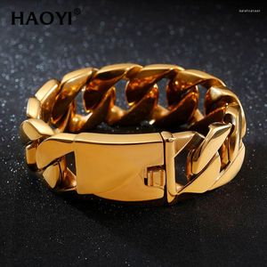 Bracelets de charme 24/26mm de altura de altura Big Bread Curb Bracelet Hip-Hop Men.